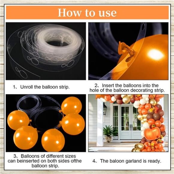 163Pcs Fall Thanksgiving Decorations Balloon Arch Kit, Fall Party Decorations - Picture 5 of 7